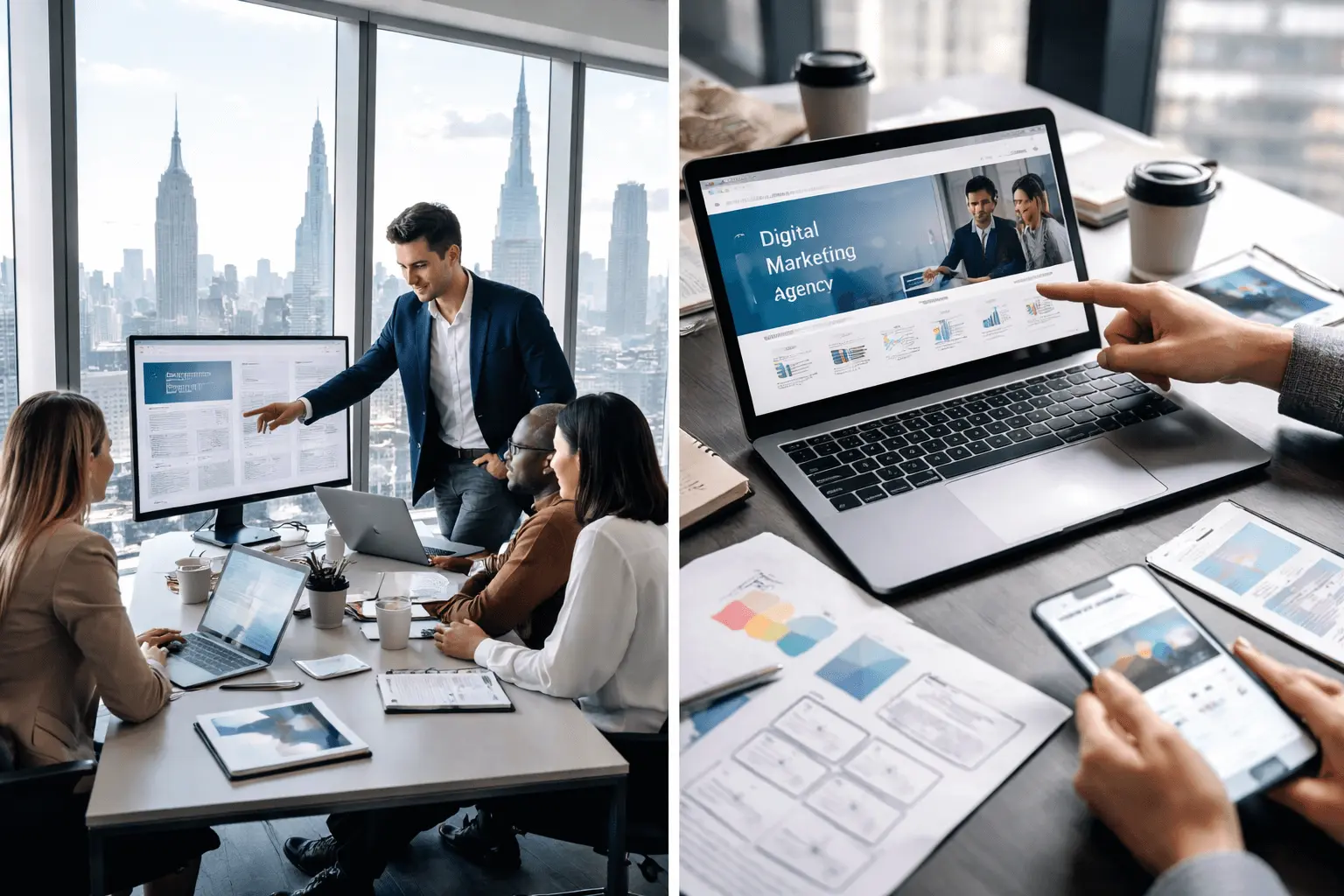 manhattan web design agency showing designs